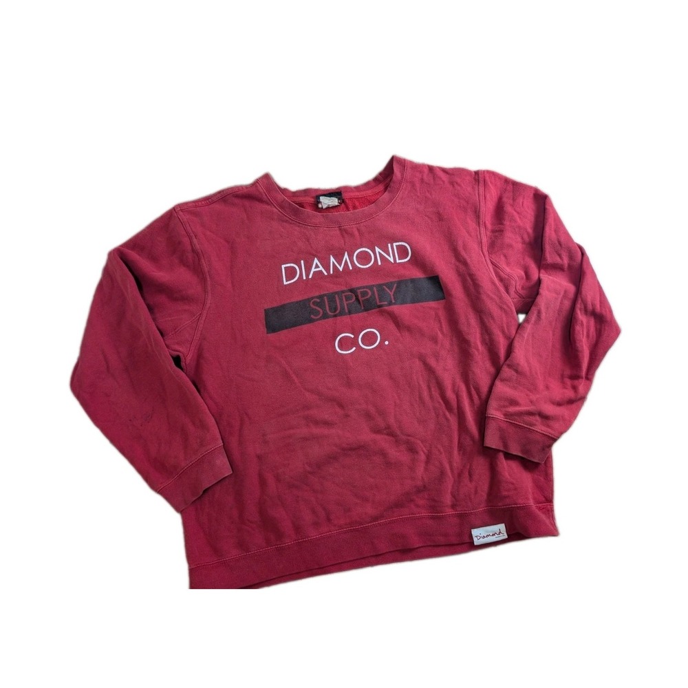 Diamond Supply Co. Logo Crewneck Sweatshirt Red XL Streetwear Skate Adult...